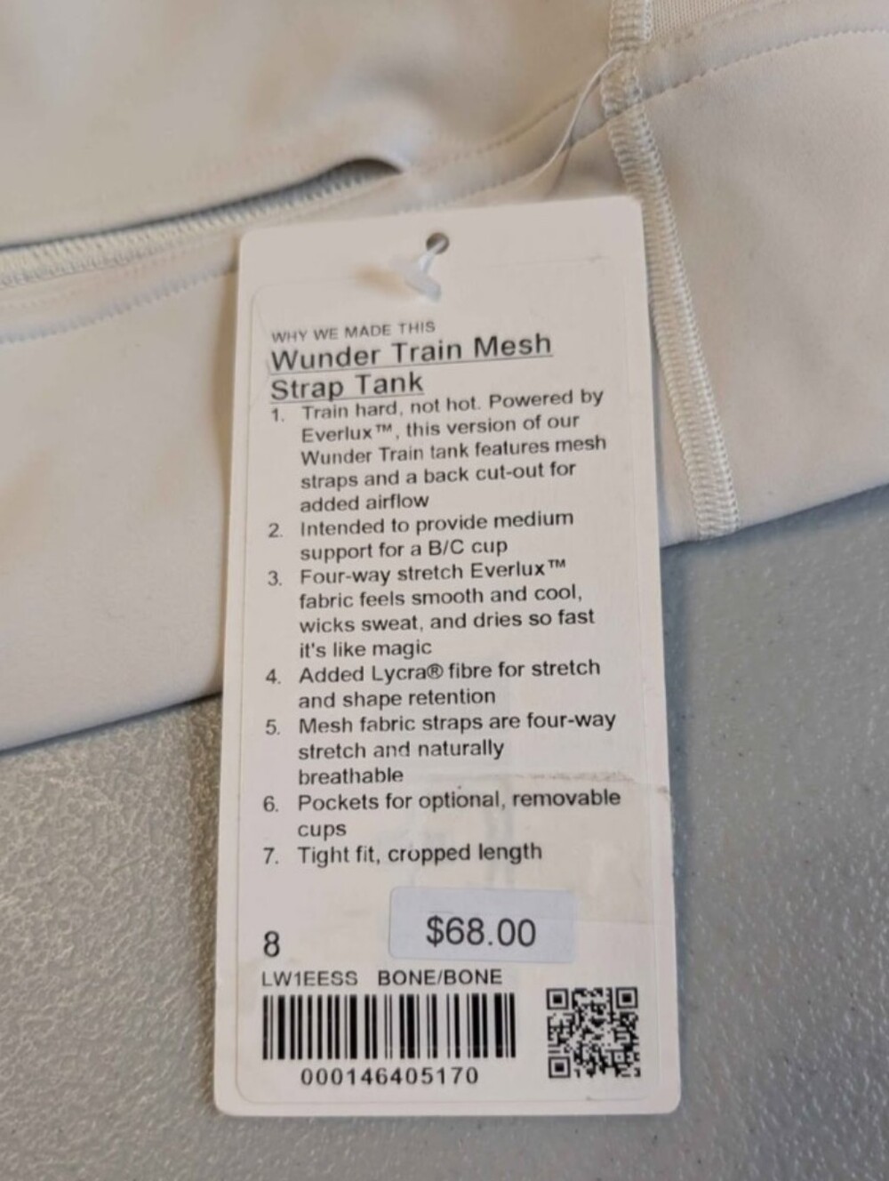 NWT Lululemon size 8 Wunder Train Mesh Strap Tank - Picture 8 of 8